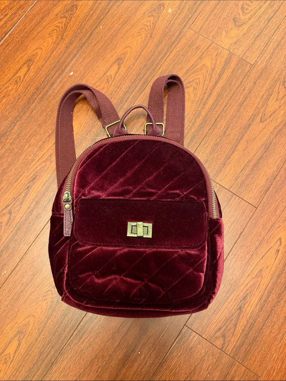 art class Velvet Mini Backpack - Burgundy